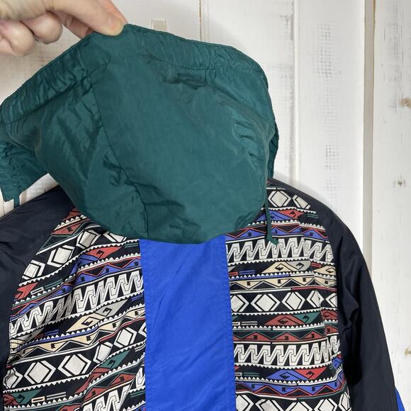 VTG OBERMEYER YOUTH SIZE 16 Ski Snowboard Hooded Jacket Aztec Tribal Southwest - Picture 6 of 16